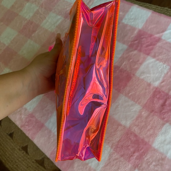 Electric bubblegum orange ink hibiscus tropical bag - Picture 3 of 5